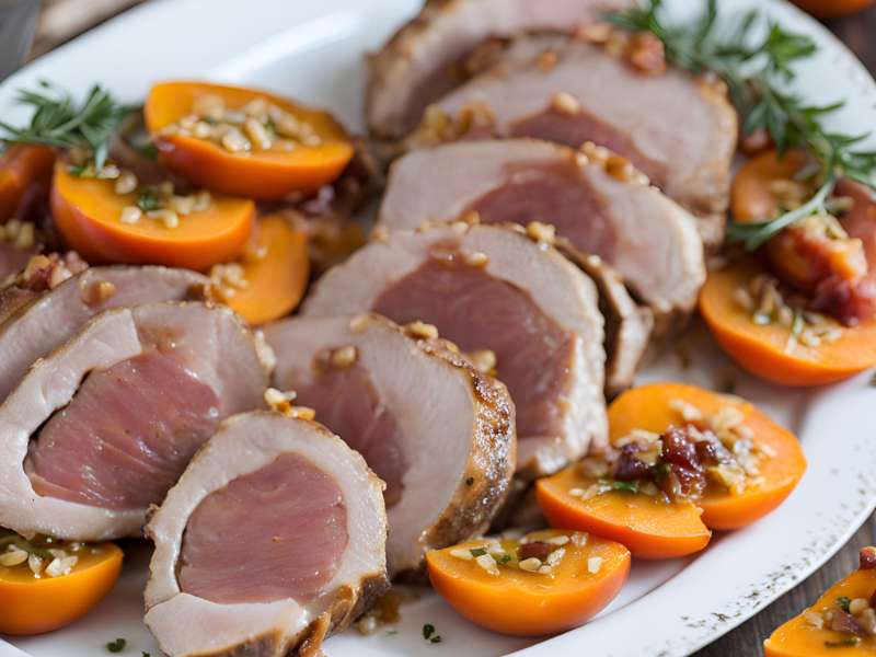 Persimmon Prosciutto Pork Tenderloin