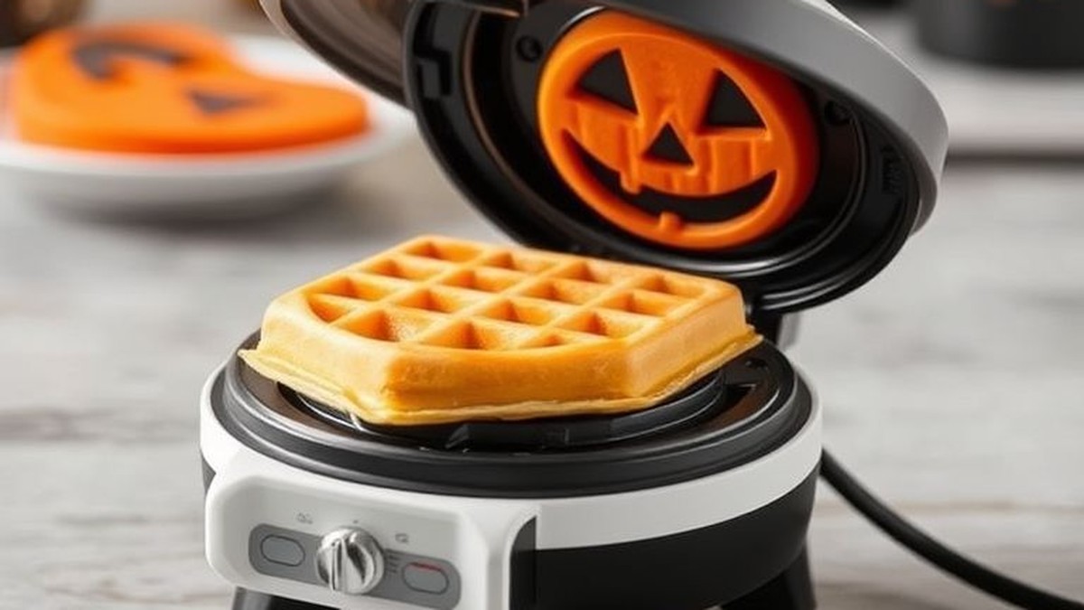 best halloween themed mini waffle maker (ghost, pumpkin)