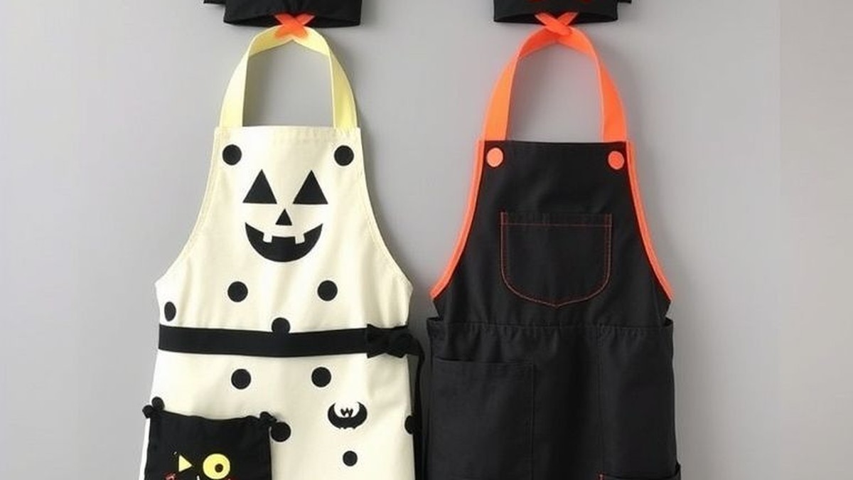 fun halloween themed kids aprons and chef hats
