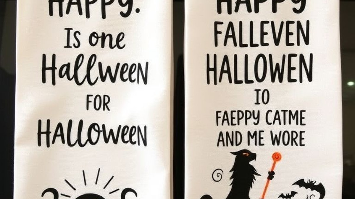 funny halloween kitchen towels with sayings
