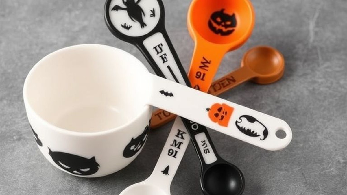 halloween themed measuring cups and spoons set