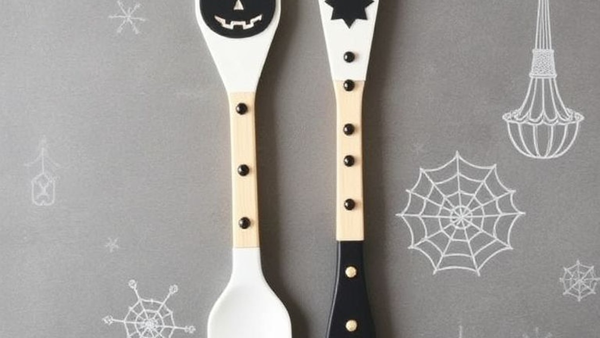 halloween themed spatula and whisk set
