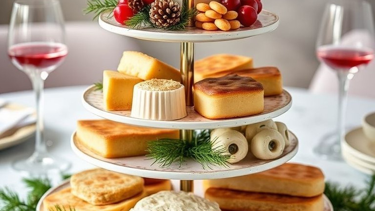 multi tiered serving platter for holiday parties