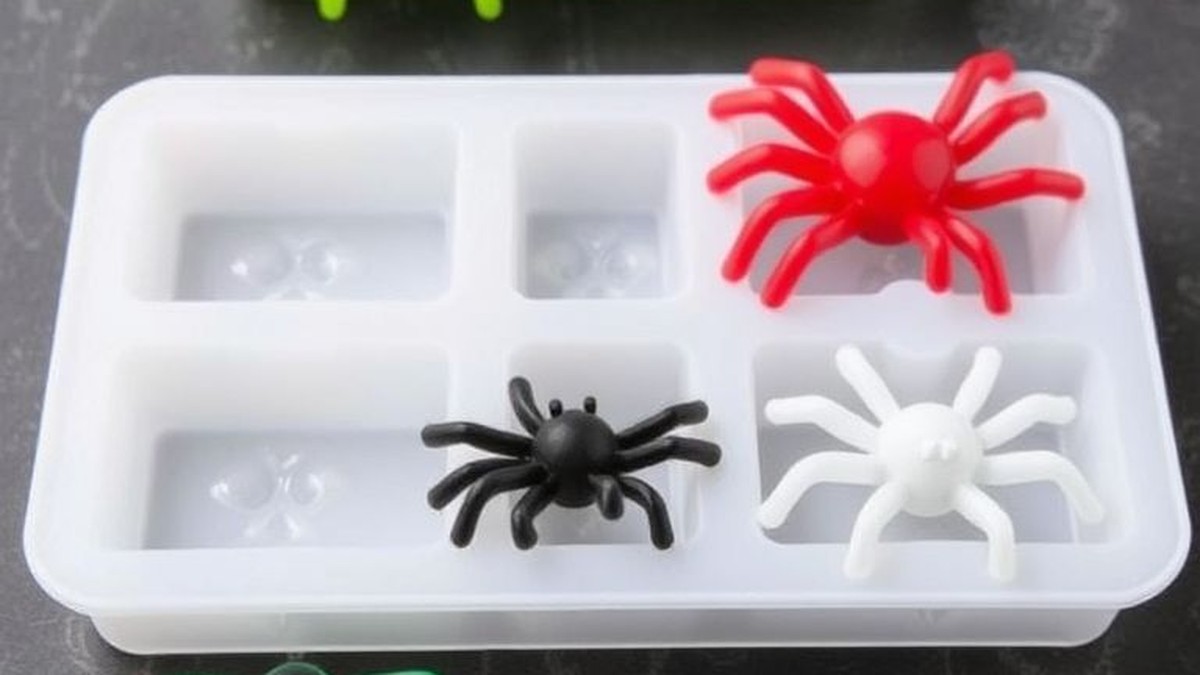 spider or worm shaped silicone ice cube trays