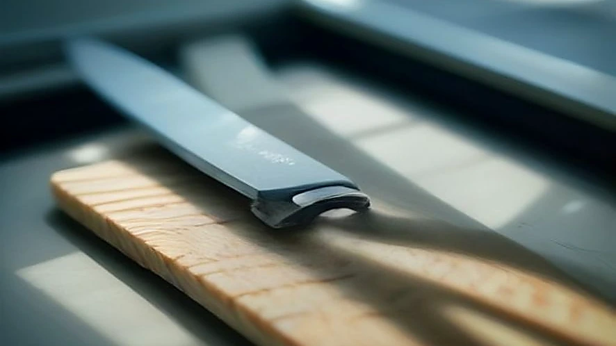 Flexible fillet knife blade following fish bone contour