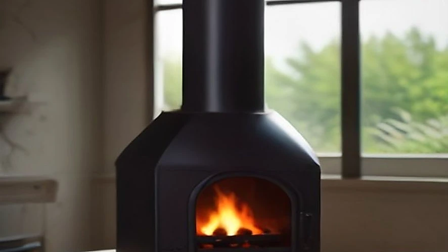steel chiminea with visible chimney and fire chamber design