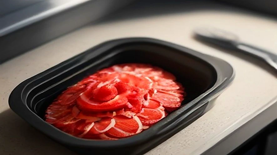 comparison of a food dehydrator with even drying and an oven showing unevenly dried food