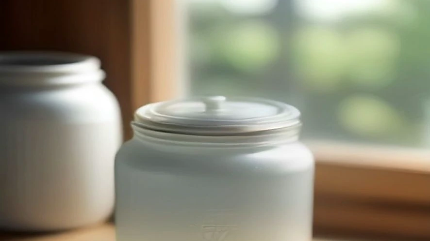 comparison of ceramic canister with silicone-sealed lid and glass storage jar with basic lid