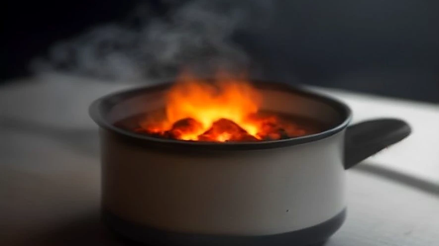 Pellet smoker showing digital controls and glowing pellet burn pot