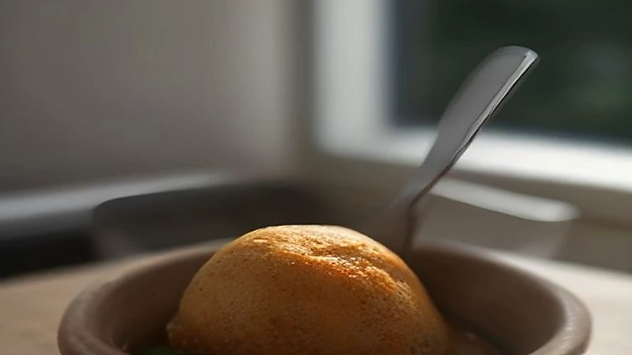 Using a potato masher to manually crush cooked potatoes