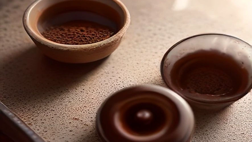 Coffee grounds clinging due to static and then clean dosing after anti-static technology