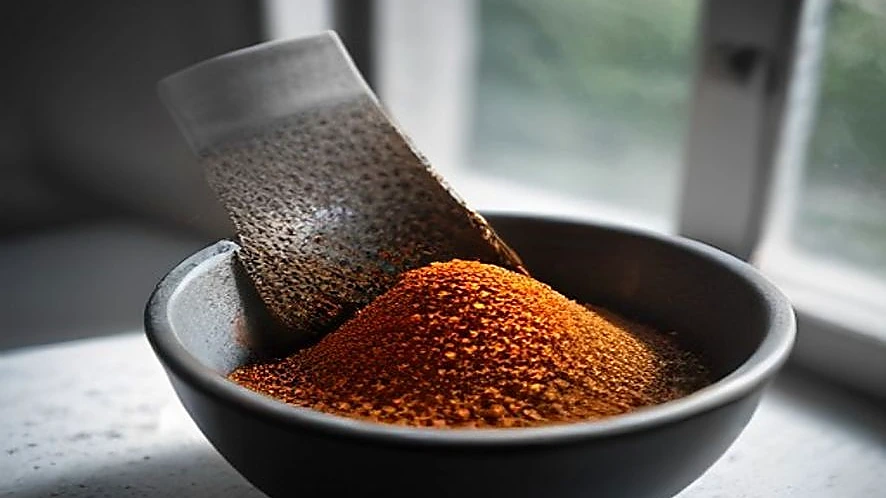 granite mortar and pestle grinding fresh whole spices