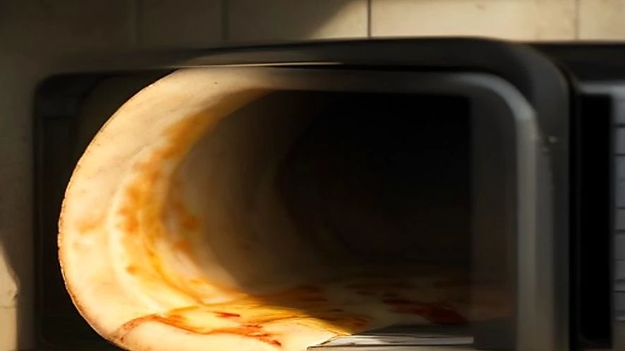 Pizza steel heating in home oven showing thickness and size