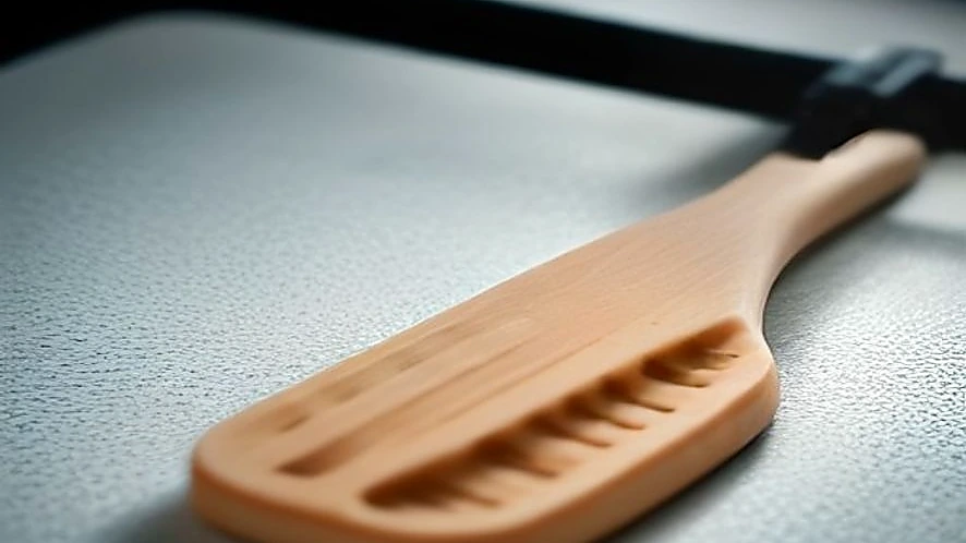 Seamless silicone spatula on nonstick pan edge