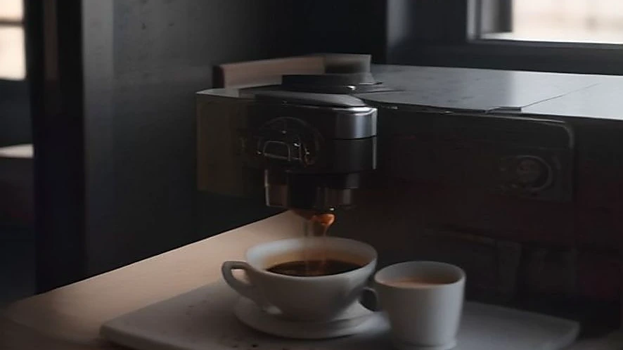 Illustration of key espresso machine mechanisms controlling temperature, pressure, and milk frothing